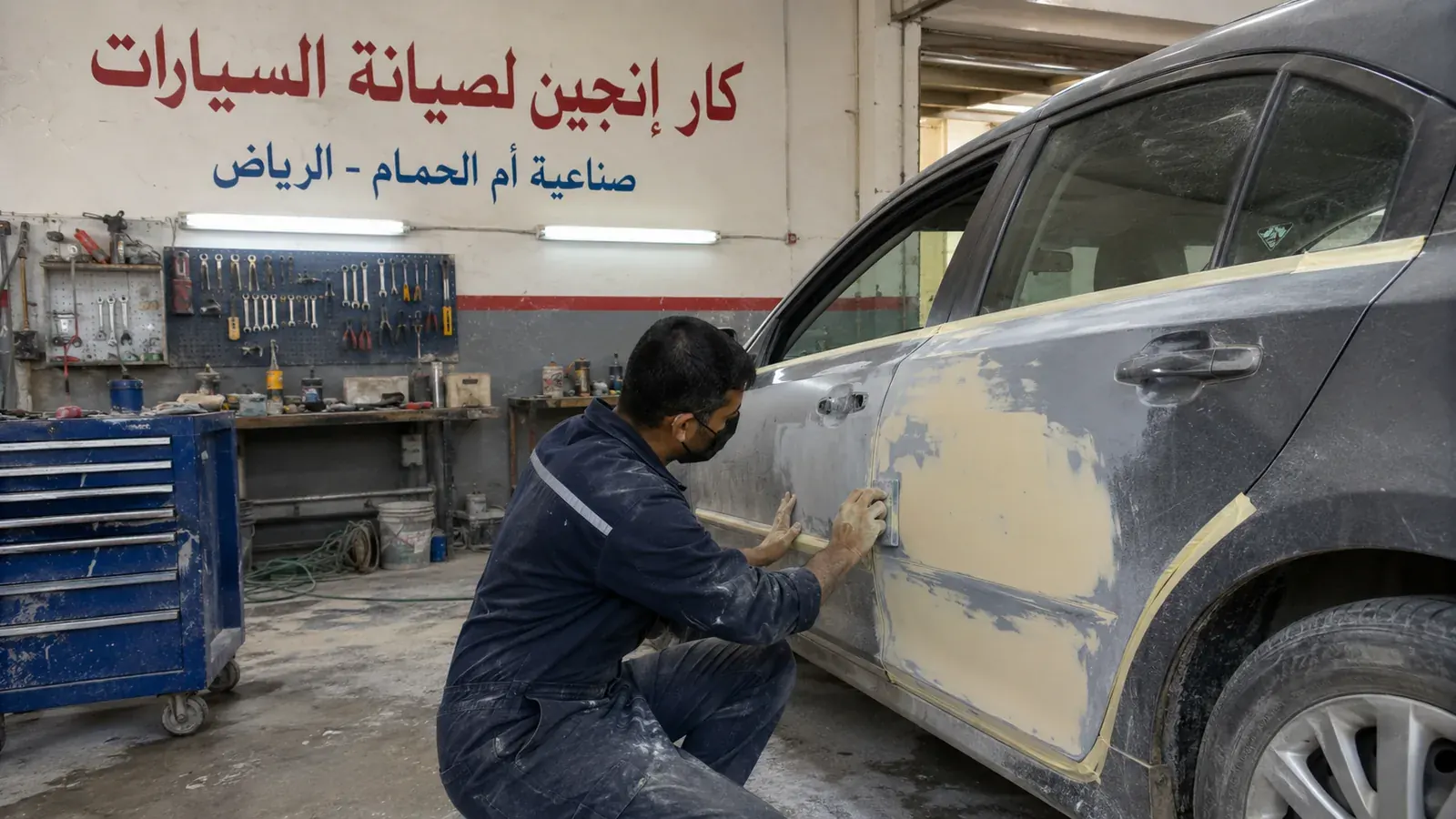 فحص كمبيوتر سيارات في ورشة كار إنجين بالرياض