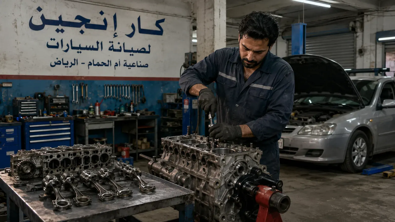 ميكانيكا سيارات ألمانية في ورشة كار إنجين بالرياض